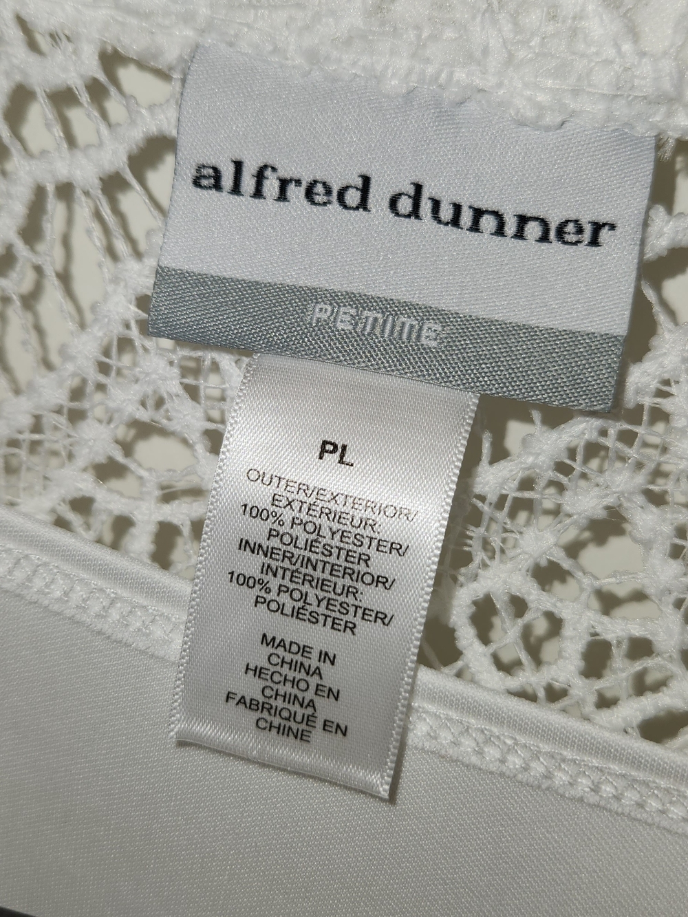 🩵🩷💚🤍Alfred Dunner White Crochet Lace Open Front Cardigan W/TankTop. Size PL - Picture 3 of 12